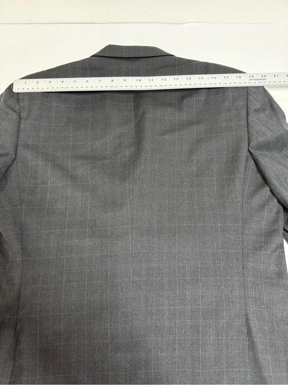 Canali Saks Fifth Avenue Mens 42R Wool Windowpane Blazer Sport Coat Italy Gray